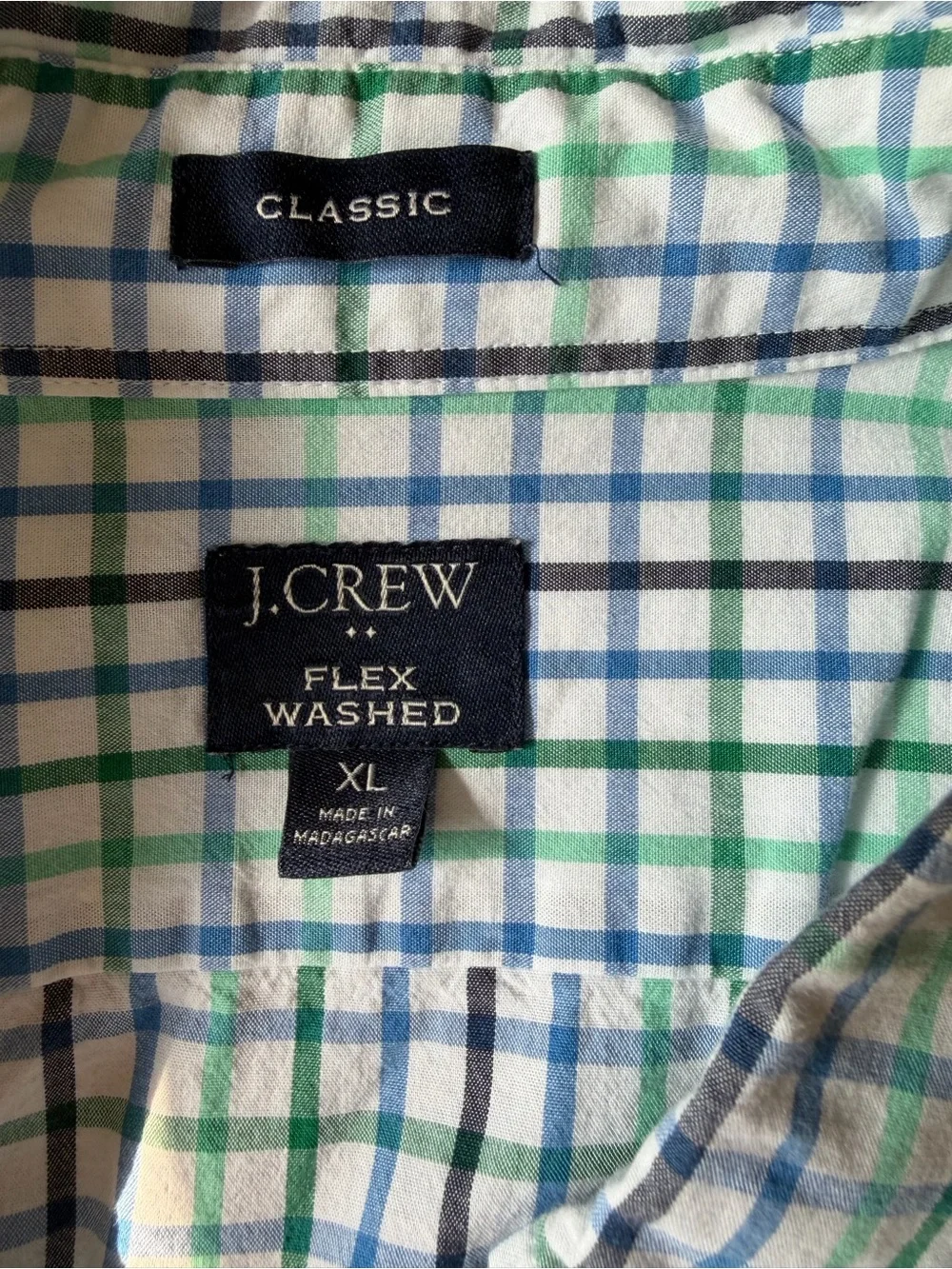 J Crew Shirt Mens Classic Flex Washed Long Sleeve Button Down Size XL Checkered